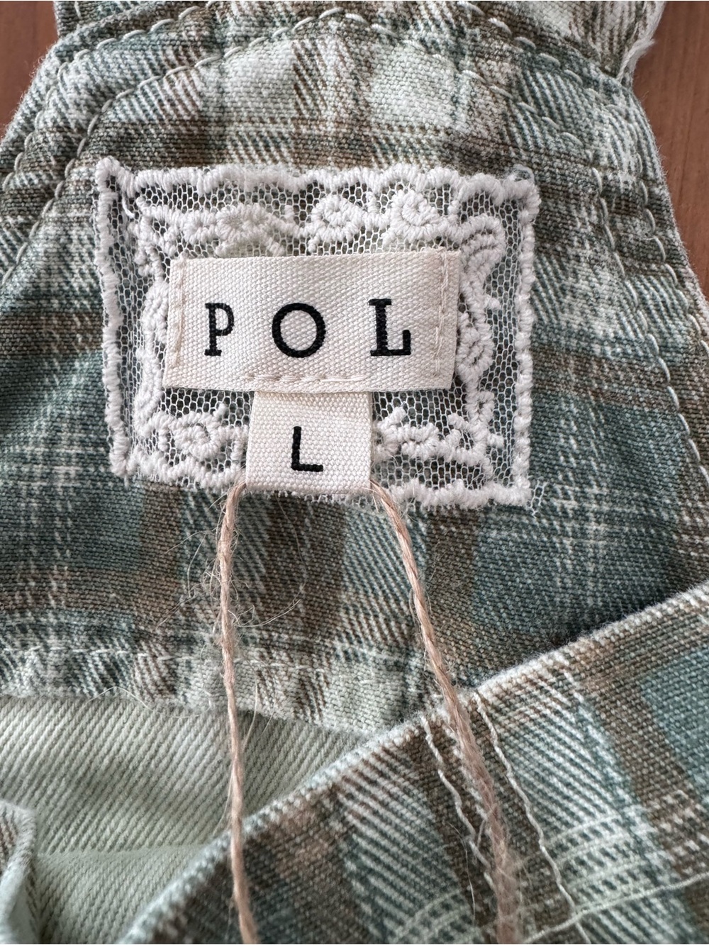 POL Patchwork Plaid Overalls Size L - Picture 5 of 13
